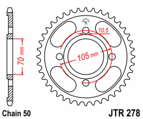 JT Sprock's Steel's Standard Sprock 278 - 530 JTR278.36