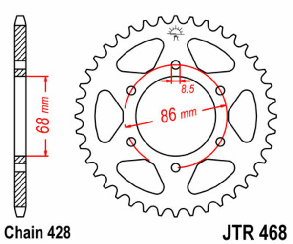 JT Sprock's Steel's Standard Sprock 468 - 428 JTR468.46