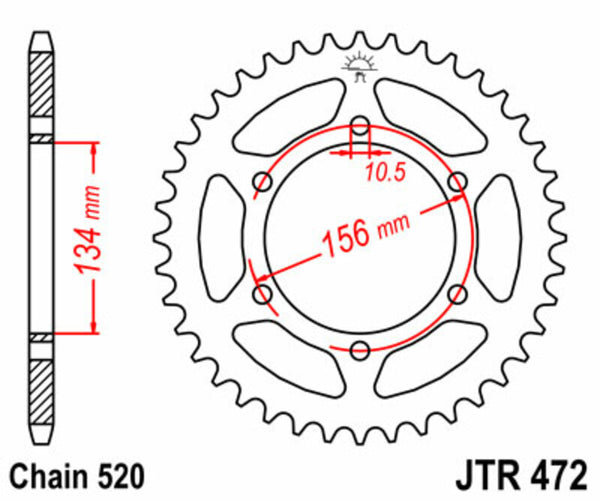JT Sprock's Steel's Standard Sprock 472 - 520 JTR472.40