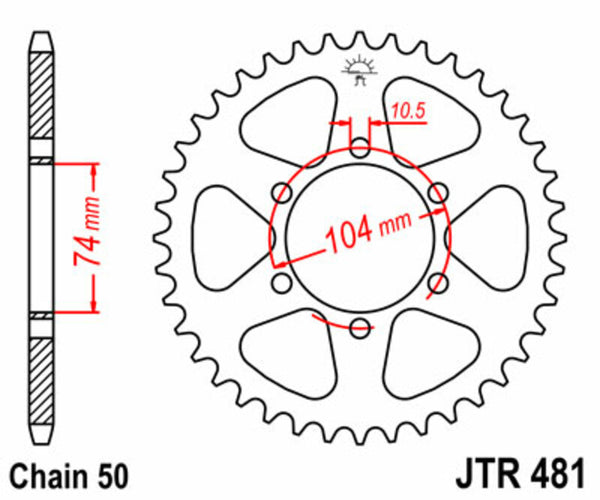 JT Sprock's Steel's Standard Sprock 481 - 530 JTR481.42