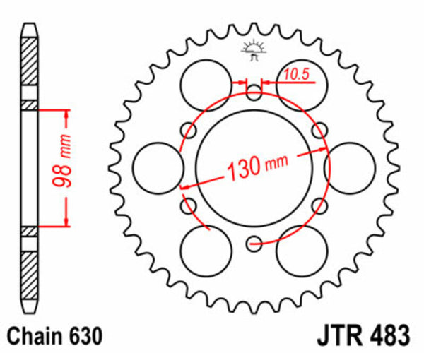 JT Sprock's Steel's Standard Sprock 483 - 630 JTR483.35