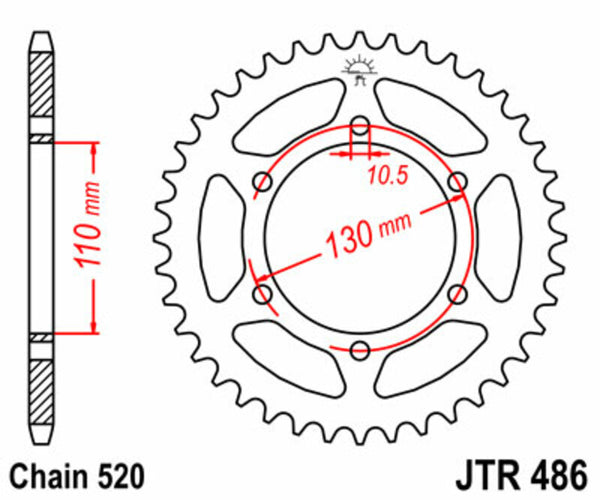 JT Sprock's Steel Standard Sprock 486 - 520 JTR486.45
