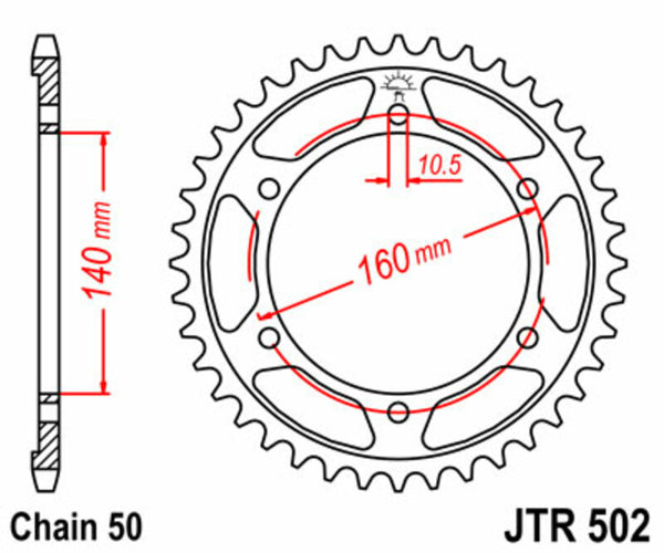 JT Sprock's Steel's Standard Sprock 502 - 530 JTR502.45