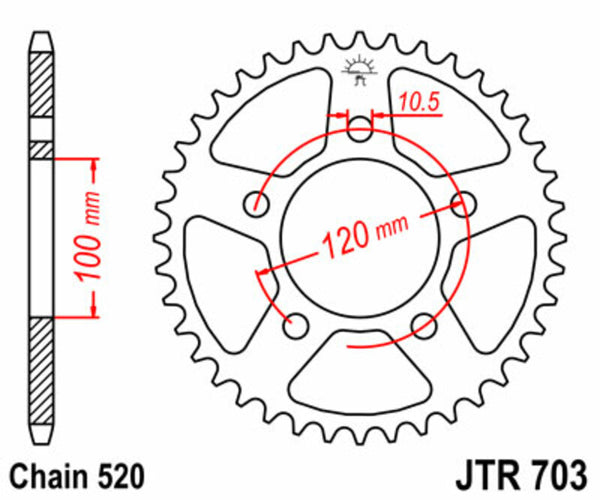 JT Sprock's Steel's Standard Sprock 703 - 520 JTR703.44