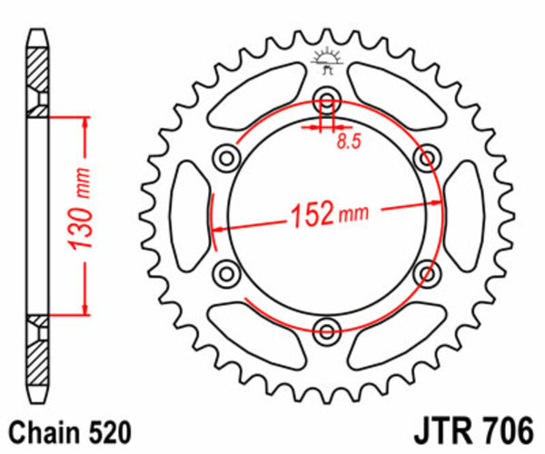 JT Sprock's Steel Standard Sprock 706 - 520 JTR706.46