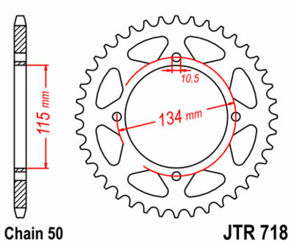 JT Sprock's Steel Standard Rear Sprock 718 - 530 JTR718.48