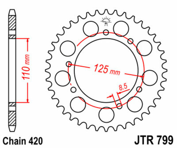 JT Sprock's Steel's Standard Sprock 799 - 420 JTR799.50