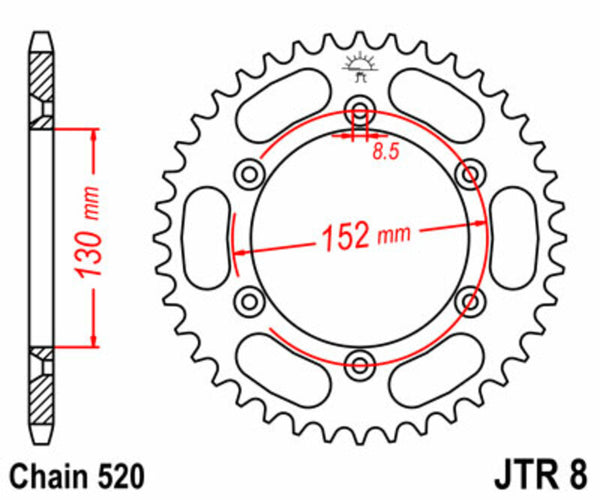 JT Sprock's Steel's Standard Sprock 8 - 520 JTR8.48