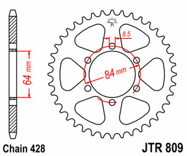 JT Sprock's Steel's Standard Sprock 809 - 428 JTR809.47