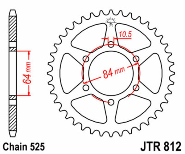 JT Sprock's Steel's Standard Sprock 812 - 525 JTR812.41