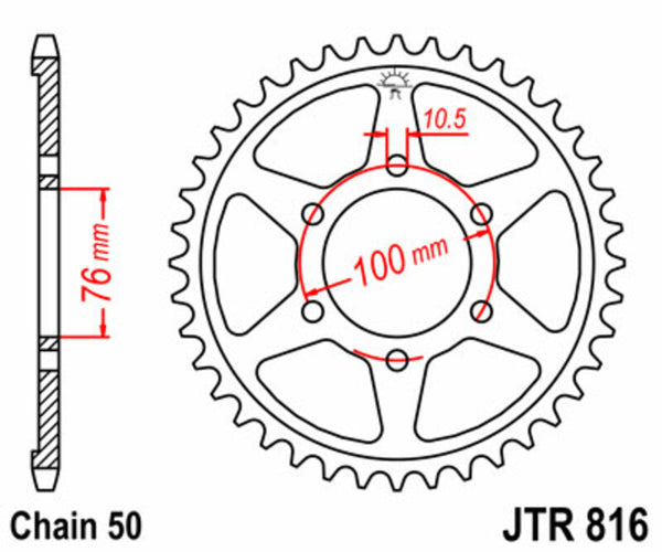 JT Sprock's Steel's Standard Sprock 816 - 530 JTR816.43