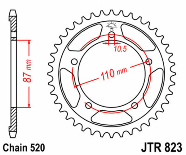 JT Sprock's Steel's Standard Sprock 823 - 520 JTR823.46