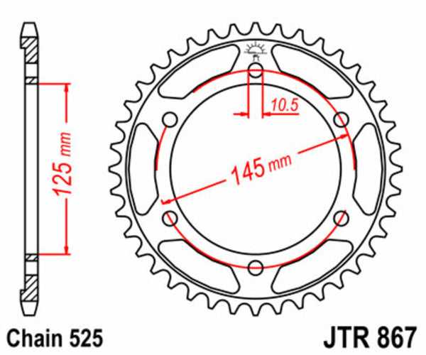JT Sprock's Steel Standard Sprock 867 - 525 JTR867.43