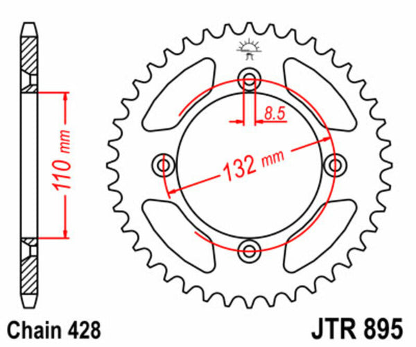 JT Sprock's Steel's Standard Sprock 895 - 428 JTR895.49