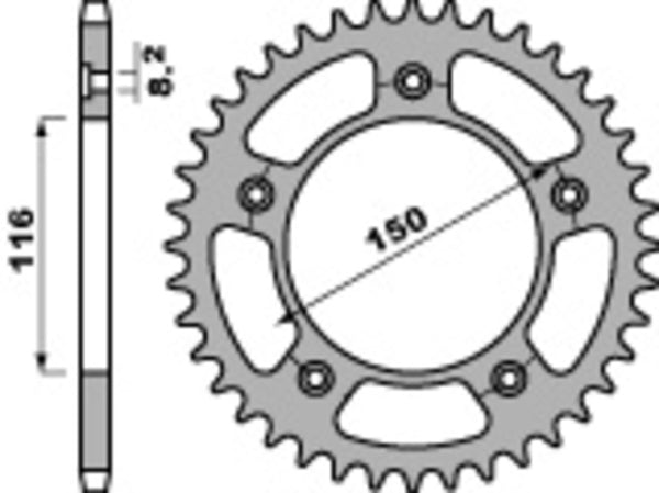 PBR Standard C45 Sprock din spate 4329 - 520 4329 42 C45