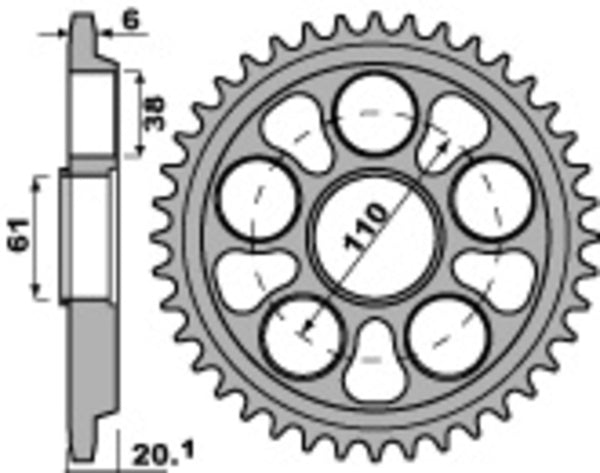 PBR Ultra -Light Aluminum Hard Anodizate Sprock 4420 - 520 4420 41 LD