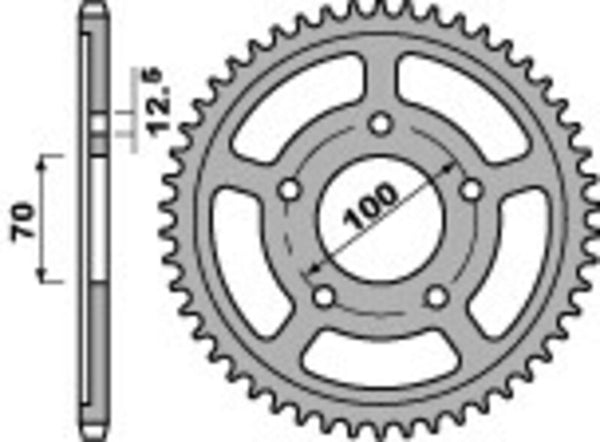 PBR Standard C45 Sprock din spate 4646 - 525 4646 45 C45