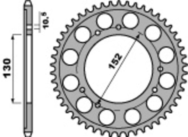 PBR Standard C45 Oțel Sprock 713 - 530 713 46 C45