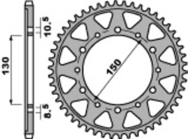 PBR Standard C45 Sprocket spate din oțel 860 - 530 860 46 C45