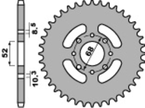 PBR Standard Oțel Sprock 801 - 520 801 33 F