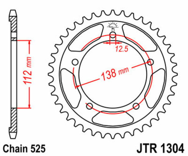 JT Sprock's Steel's Standard Sprock 1304 - 525 JTR1304.41