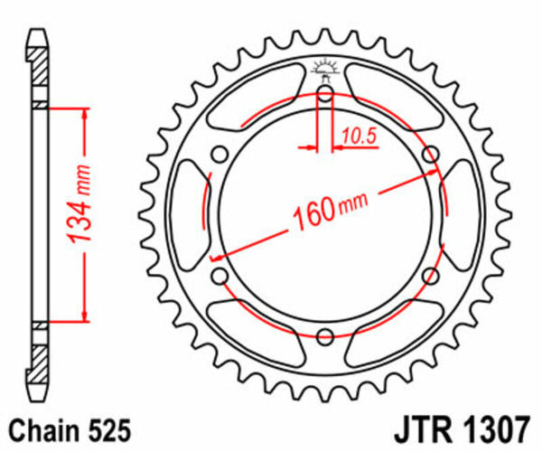 JT Sprock's Steel's Standard Sprock 1307 - 525 JTR1307.46
