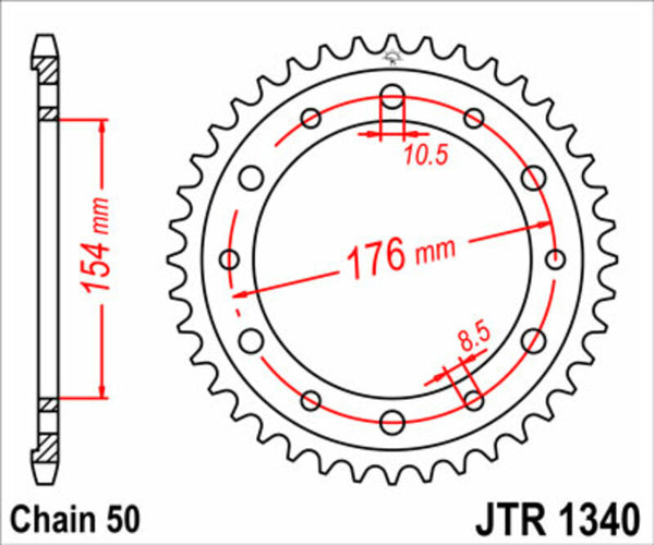JT Sprock's Steel Standard Sprock 1340 - 525 JTR1340.45