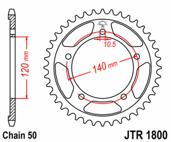 JT Sprock's Steel's Standard Sprock 1800 - 530 JTR1800.42
