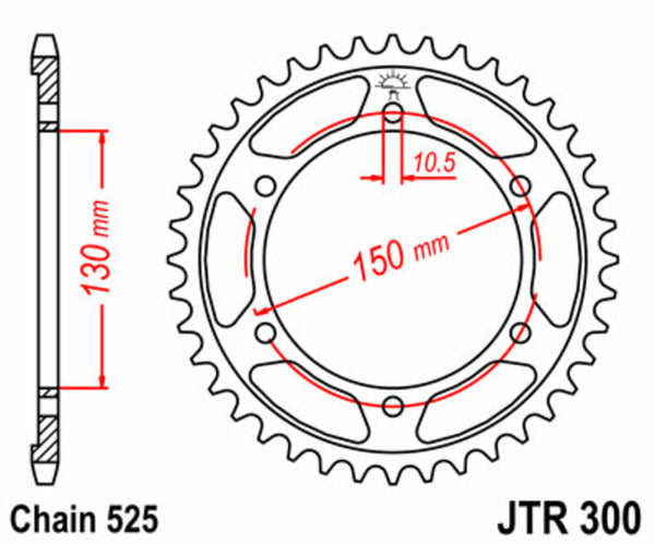 JT Sprock's Steel's Standard Sprock 300 - 525 JTR300.46