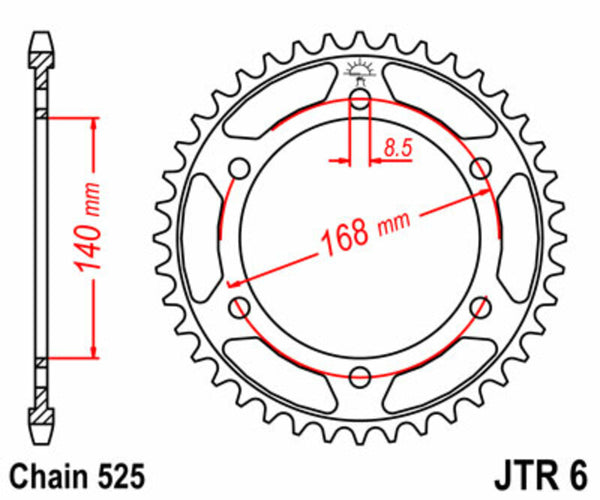 JT Sprock's Steel's Standard Sprock 6 - 525 JTR6.42