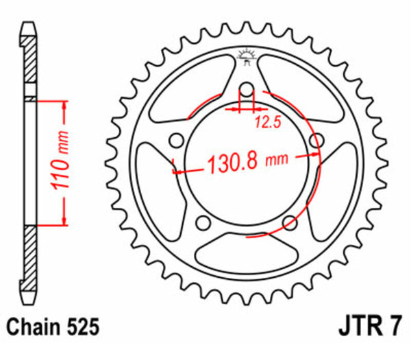 JT Sprock's Steel's Standard Sprock 7 - 525 JTR7.44