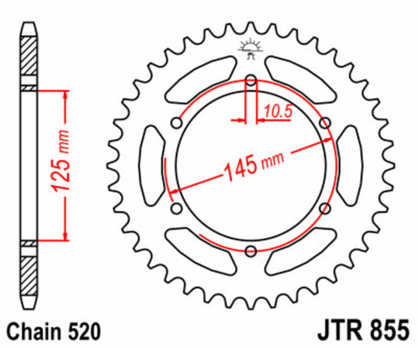 JT Sprock's Steel's Standard Sprock 855 - 520 JTR855.47