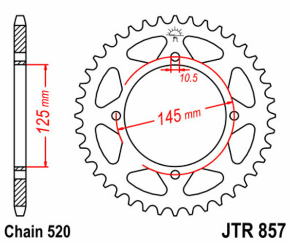 JT Sprock's Steel's Standard Sprock 857 - 520 JTR857.45