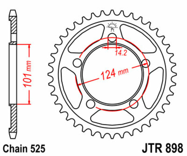 JT Sprock's Steel Standard Sprock 898 - 525 JTR898.38