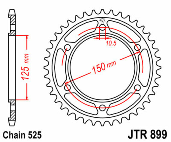 JT Sprock's Steel's Standard Sprock 899 - 525 JTR899.42