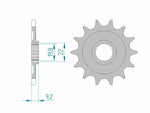 AFAM Steel Standard Framdrev 24305 - 520 för Kawasaki KX 250. Hållbart stålframdrevsdesign med exakta mått för optimal prestanda.