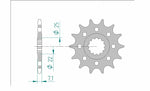 AFAM Steel Standard Front Sprocket 24511 - 520 för Kawasaki Ninja ZX-6R. Stålkedjehjul med 520-delning, 25 mm centrumhål och 7,1 mm tjocklek.