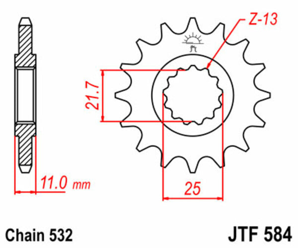 JT Sprock's Steel Standard Standard Front Sprocket 584 - 532 JTF584.17