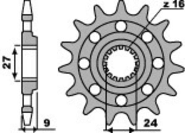 PBR Oțel Standard Front Sprock 2192 - 520 2192 17 18NC