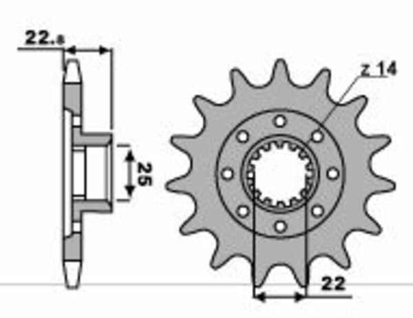 PBR Steel Standard Front Sprock 2252 - 520 2252 16 18NC