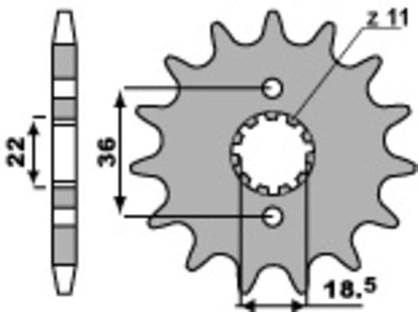 PBR Oțel Standard Front Sprock 2506 - 520 2506 13 18NC