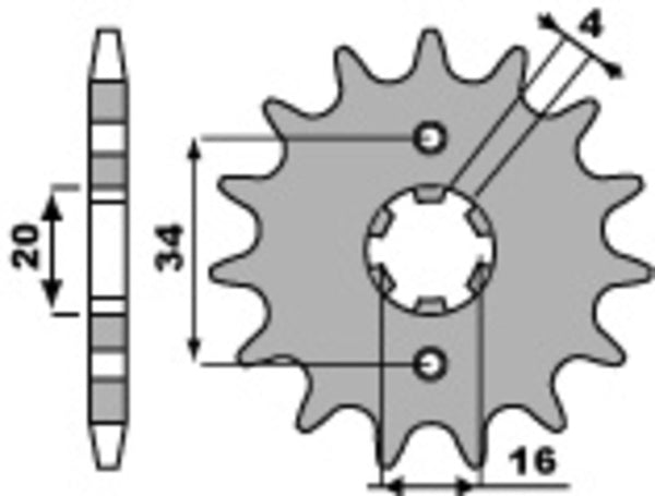 PBR Steel Standard Front Sprock 263 - 428 263 14 18NC