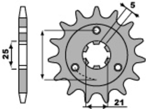 PBR Oțel Standard Front Sprock 424 - 530 424 16 18NC