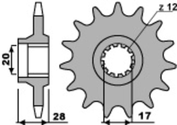 PBR Oțel Standard Front Sprock 556 - 520 556 15 18NC