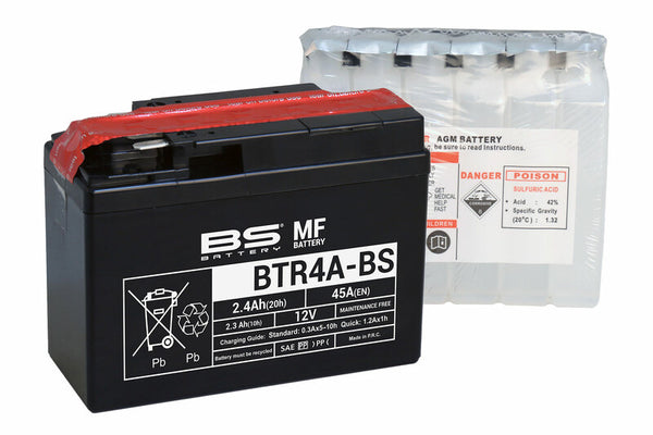 BS Battery Maintenance-Free Battery with Acid Pack - BTR4A-BS 