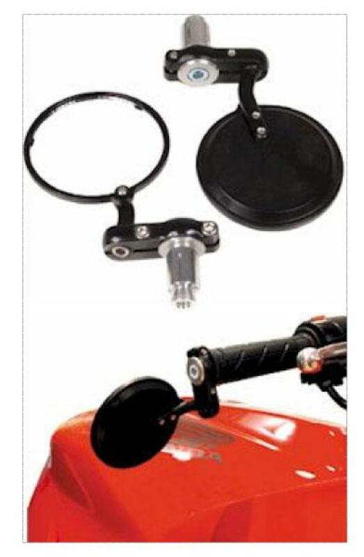 V Piese Bar End Mirror Universal - Negru (pereche) A40-50080K