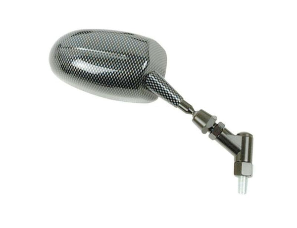 V PARTS F1 Oval Right Adjustable Mirror Universal M10/125 - Carbon (1pc) MP124R 