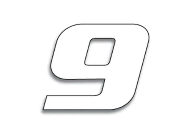 Blackbird Race Number 9 20x25cm White 5049/10/9