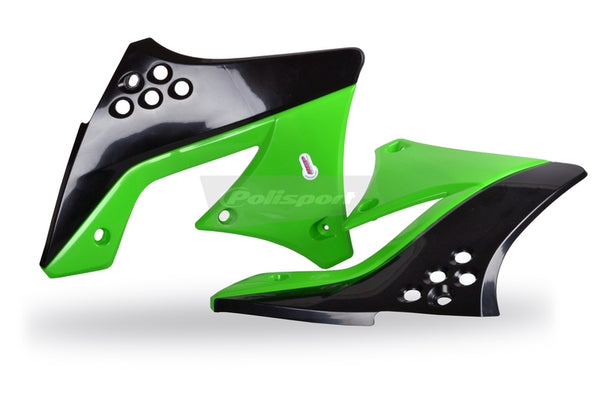 Radiator de poliție acoperă OEM Color Green/Black Kawasaki KX250F 8412800004