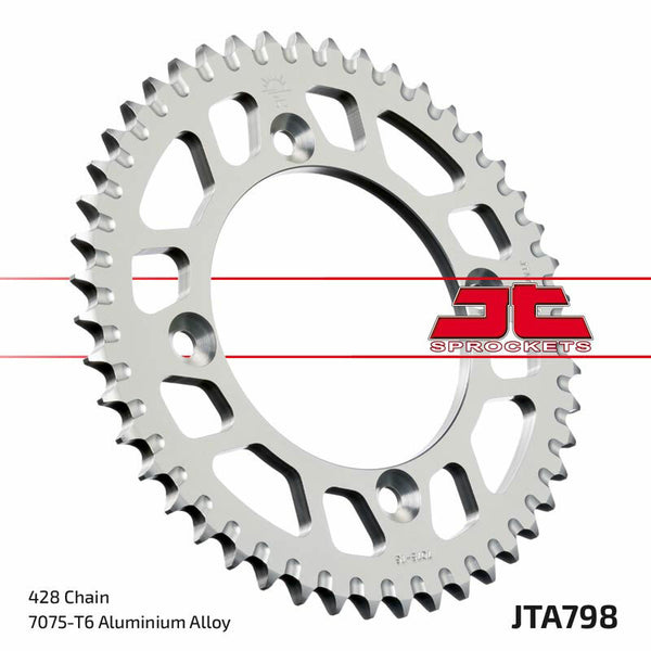 JT Sprock's Aluminum Ultra-Light Self-Cureling Sprocket 798-428 JTA798.52BLK